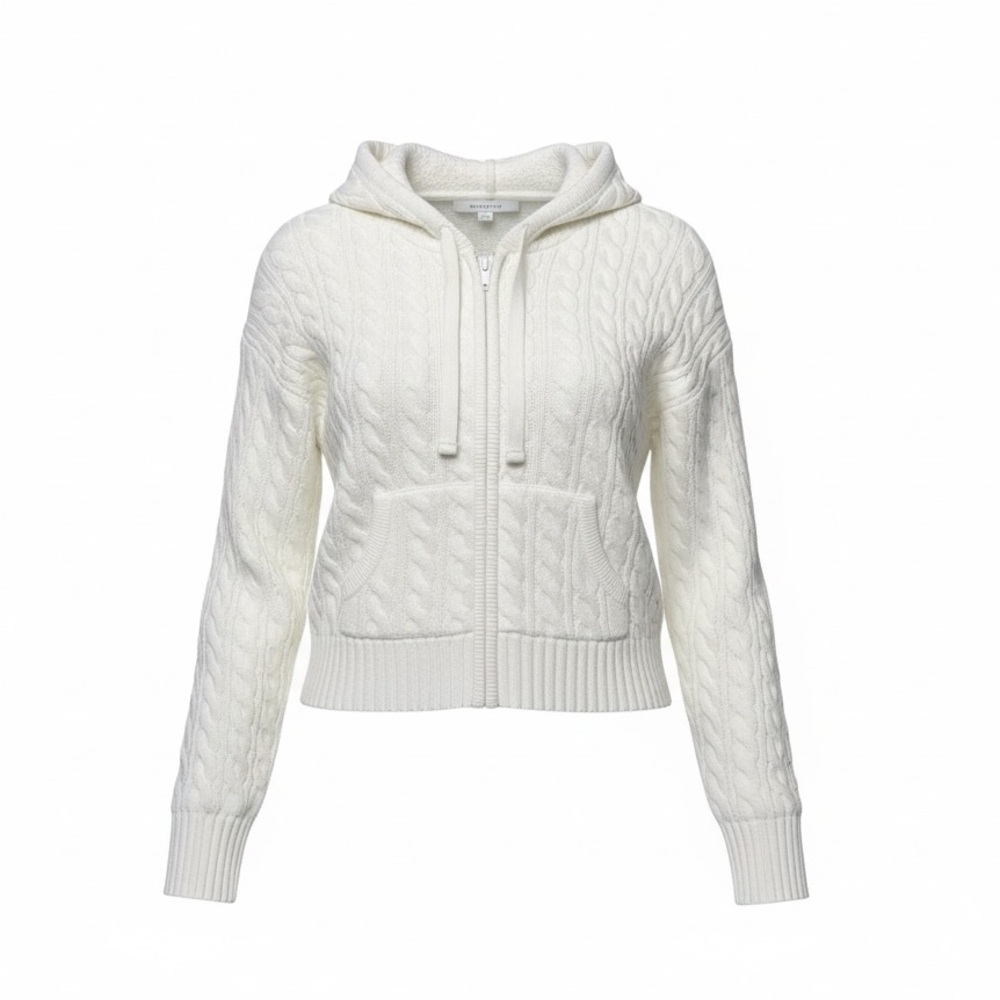American Eagle Cable Knit Hooded Sweater Sz L NWT